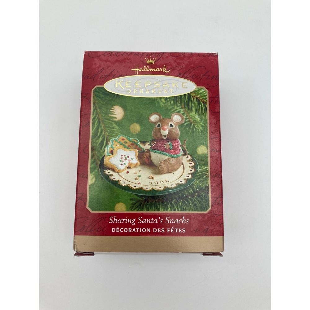 Vintage 2001 Hallmark Keepsake Ornament Sharing Santa's Snacks Mouse Christmas